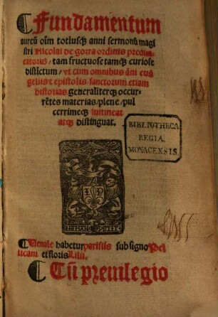 Fundamentum aureum omnium anni sermonum