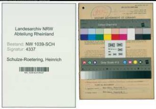 Entnazifizierung Heinrich Schulze-Roetering , geb. 19.03.1900 (Landwirt)