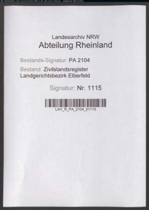 Heiratsregister Dorp