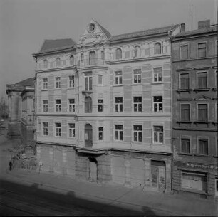 Dresden-Altstadt, Schweriner Straße 48. Wohn- und Geschäftshaus (um 1890). Straßenansicht