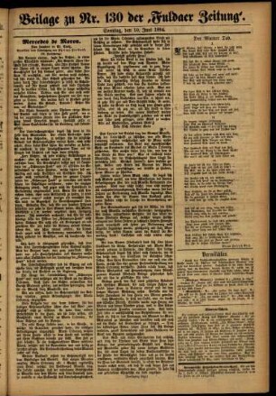 Zweite Ausgabe vom Sonntag, den 10. Juni 1894.
