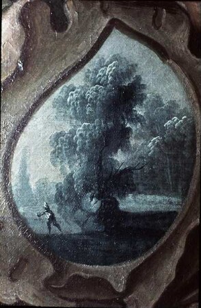 Kartusche mit Landschaft (unter dem Bild: Perseus und Andromeda)