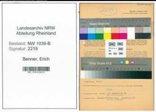 Entnazifizierung Erich Benner , geb. 26.09.1916 (Kaufmann)