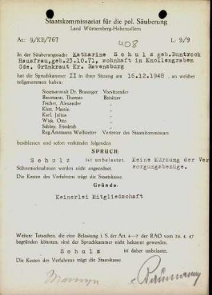 Schulz, Katharina, geb. Buntrock