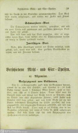 Verschiedene Mehl- und Eier-Speisen