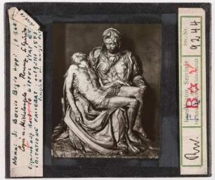 zu Michelangelo: Pietà. Rom, St. Peter: Kopie von Nanni di Baccio Bigio in Florenz, Santo Spirito