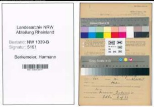 Entnazifizierung Hermann Berkemeier , geb. 13.10.1909 (Schlosser)