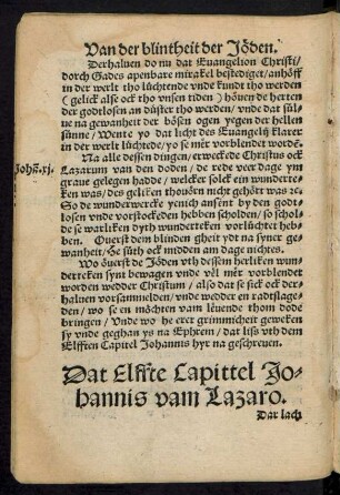 Dat Elffte Capittel Johannis vam Lazaro.