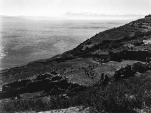 Isla de la Luna : Die Isla de la Luna im Titicacasee mit den resten einer terrassenförmigen Anlage.