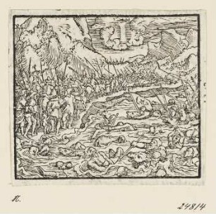 Durchzug durch das Rote Meer, aus: Adam Reißner, "Jerusalem", Frankfurt am Main 1563