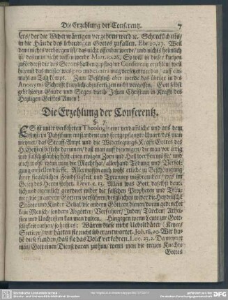 Die Erzehlung der Conferentz