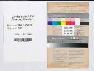 Entnazifizierung Hermann Kolbe, geb. 23.06.1899 (Polizeibeamter)