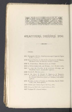 Gravures, dessins, etc