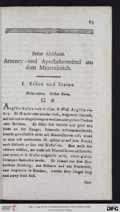Erster Abschnitt: Arzeney- und Apothekermittel aus dem Mineralreich