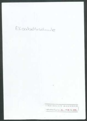 Elisabethschule Mannheim, an Wichert