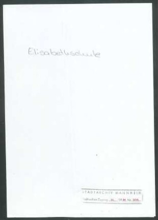 Elisabethschule Mannheim, an Wichert