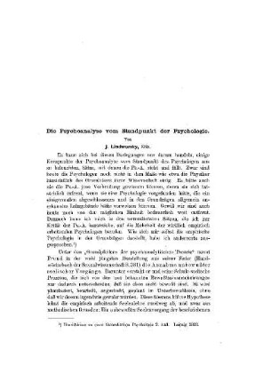 Die Psychoanalyse vom Standpunkt der Psychologie