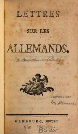 Lettres Sur Les Allemands