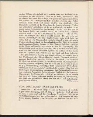 Vom deutschen Kunstgewerbe