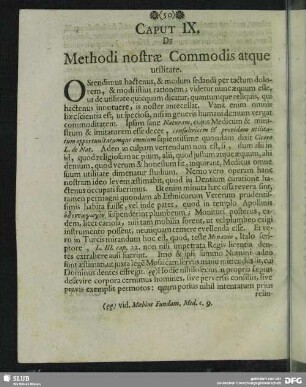 Caput IX. De Methodi nostrae Commodis atque utilitate