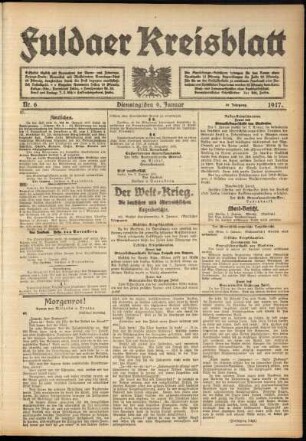 Ausgabe vom Dienstag, den 09. Januar 1917.