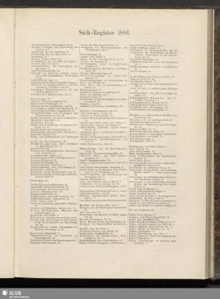 Sach-Register 1884
