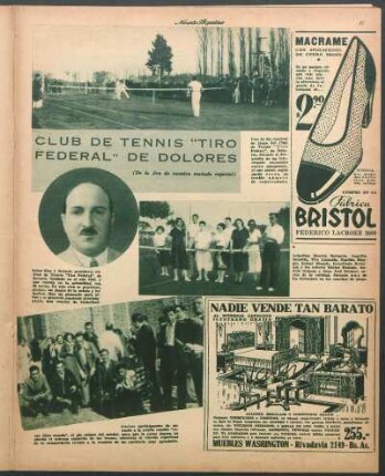 Club de tennis "Tiro Federal" de dolores [Fotografías] : (De la jira de nuestra enviada especial)