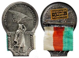 Helgoland: Abzeichen auf die100Jahr-Feier Helgolands