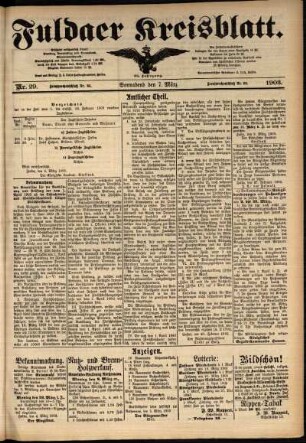 Zweite Ausgabe vom Samstag, den 07. März 1903.