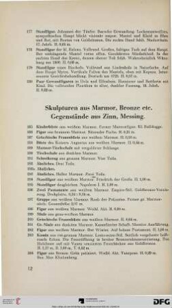 Skulpturen aus Marmor, Bronze etc.(Nr. 185-279a)