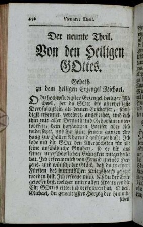 Gebeth zu dem heiligen Erzengel Michael. - Litaney zu dem heiligen Joseph.