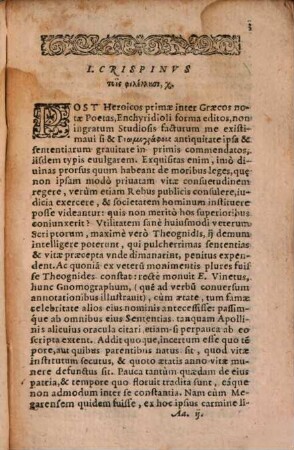Theognidis, Phocylidis, Pythagorae, Solonis aliorumque veterum poëmata gnomica