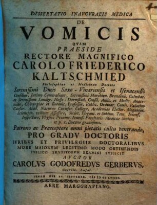 Diss. inaug. med. de vomicis