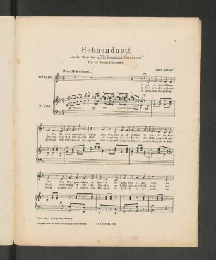 Hahnenduett aus der Operette: "Die keusche Susanne."