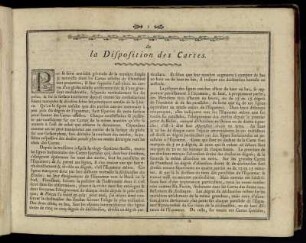 De la Disposition des Cartes. - Des Planetes.