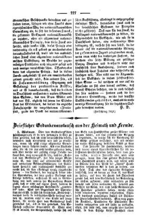 Brieflicher Gedankenaustausch aus der Heimath und Fremde