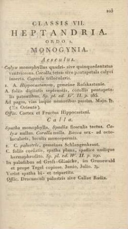 Classis VII. Heptandria