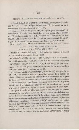 GÉNÉRALISATION DU PREMIER THÉORÈME DE SLUSE.