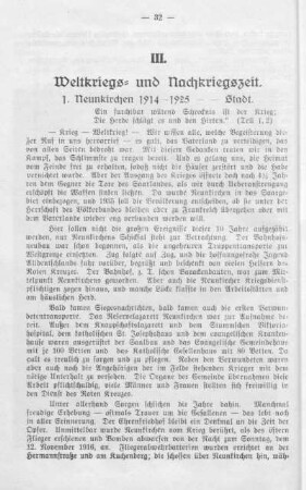 1. Neunkirchen 1914-1925 - - Stadt.