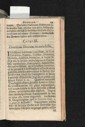 Caput III. Gentilium librorum incauta lectio.
