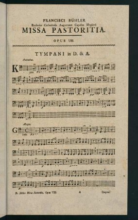 1-4, Missa Pastoritia. Opus VIII.
