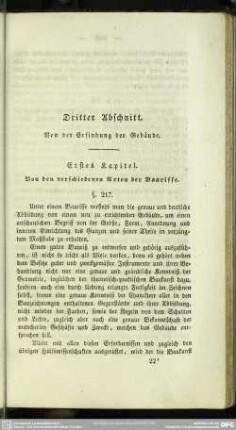 Dritter Abschnitt. Von der Erfindung der Gebäude
