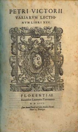 Petri Victorii Variarum lectionum libri XXV.