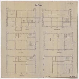 Kopfbau [Grundrisse der Etagen]