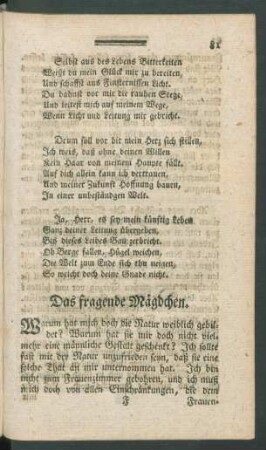 Das fragende Mägdchen