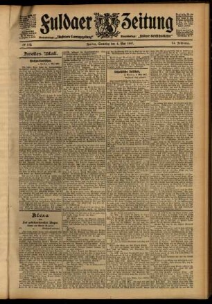 Zweite Ausgabe vom Samstag, den 04. Mai 1907.