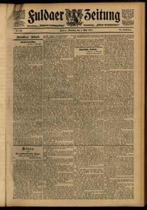 Zweite Ausgabe vom Samstag, den 04. Mai 1907.