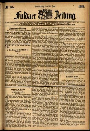 Ausgabe vom Donnerstag, den 28. Juni 1883.