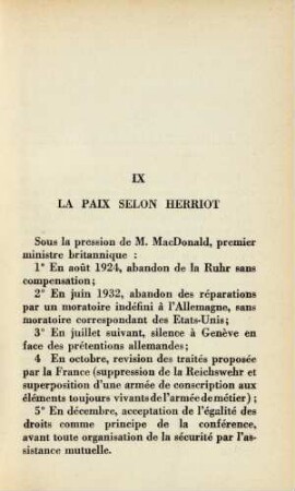 IX La paix selon Herriot