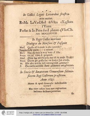 In Gallici Legati Lavardini frustraneos motus